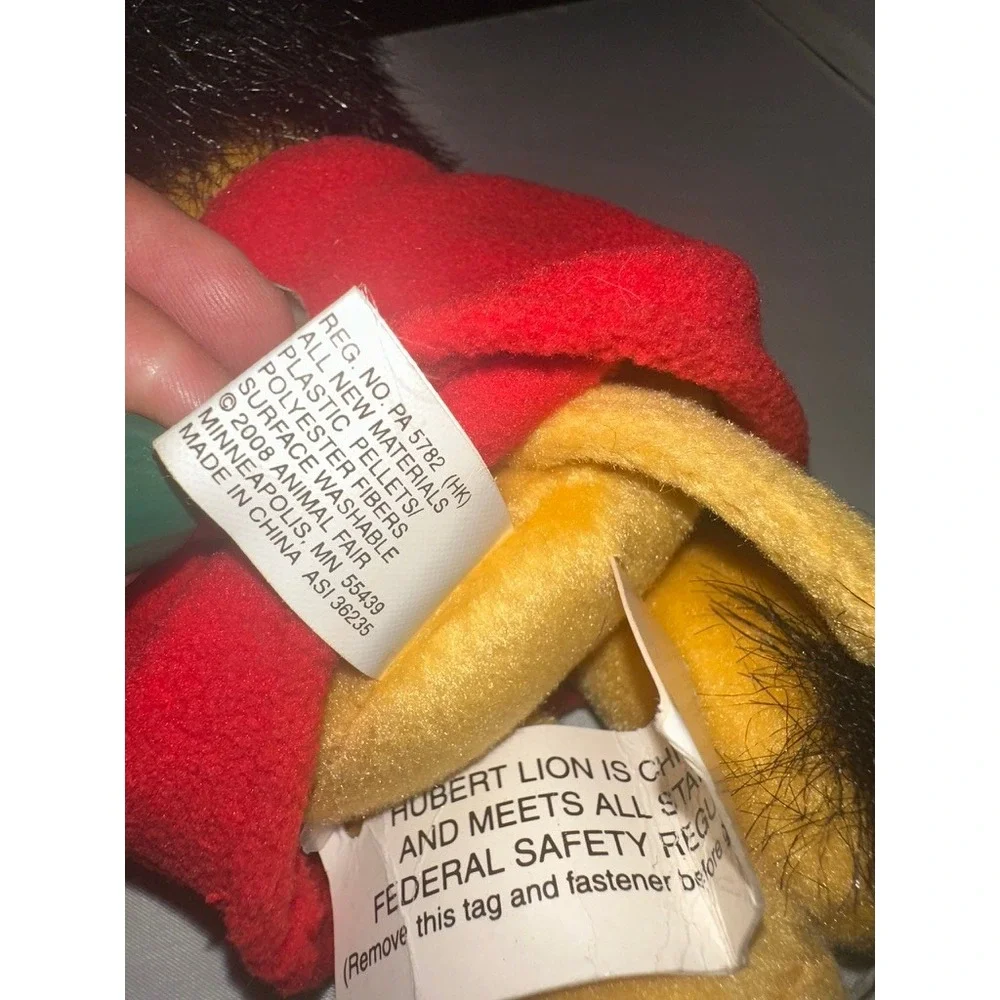 Vintage Harris Bank Hubert Lion Plush Set of 2 Mascot Toys 2007 2008 Animal Fair
